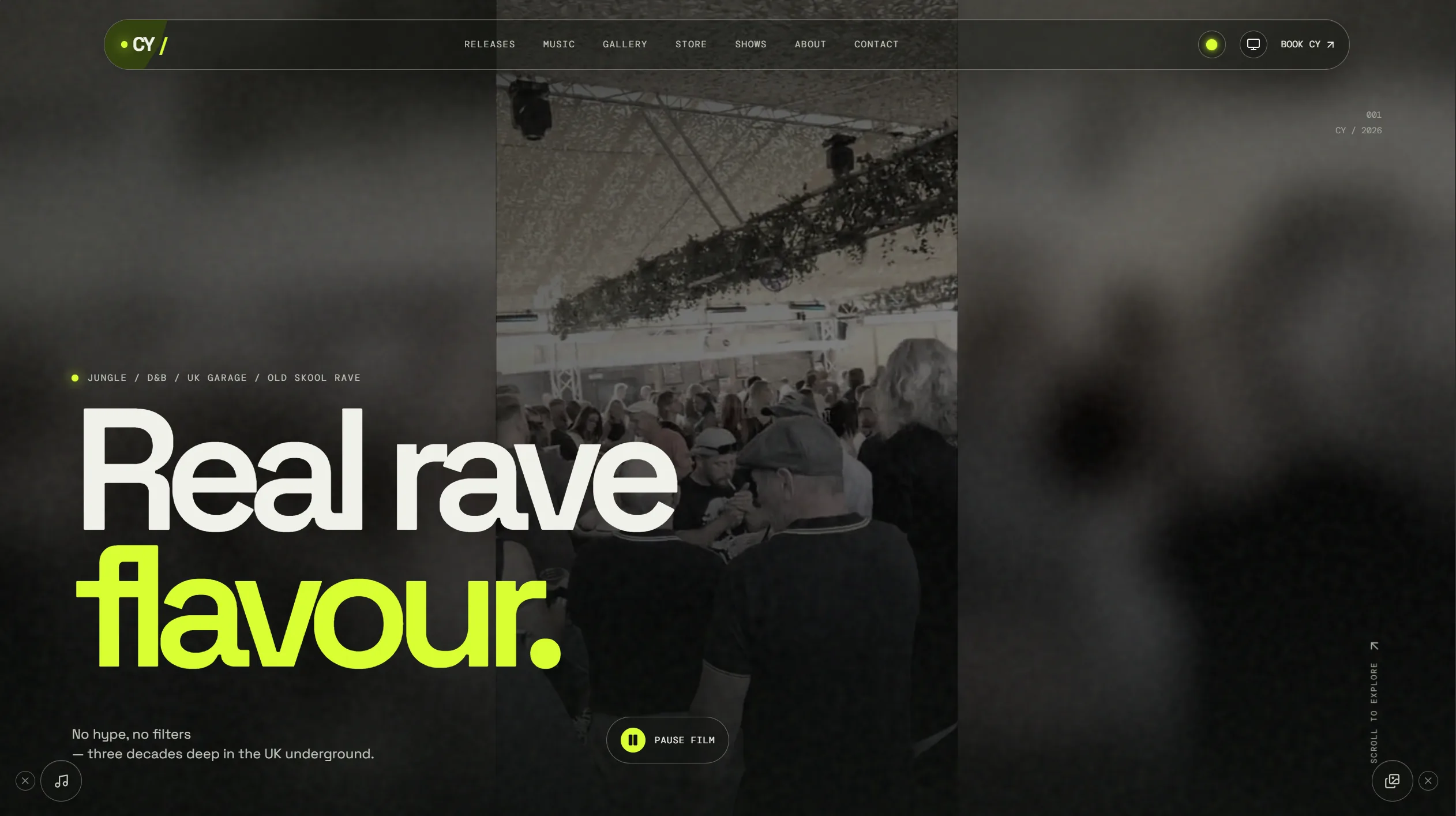 DJ CY homepage screenshot