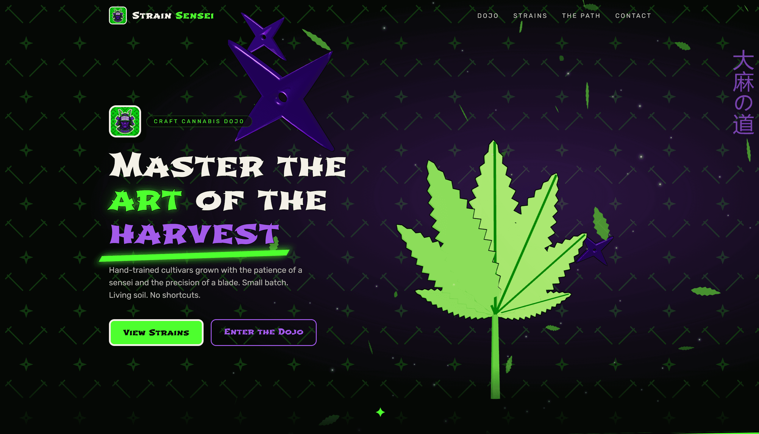Strain Sensei homepage screenshot