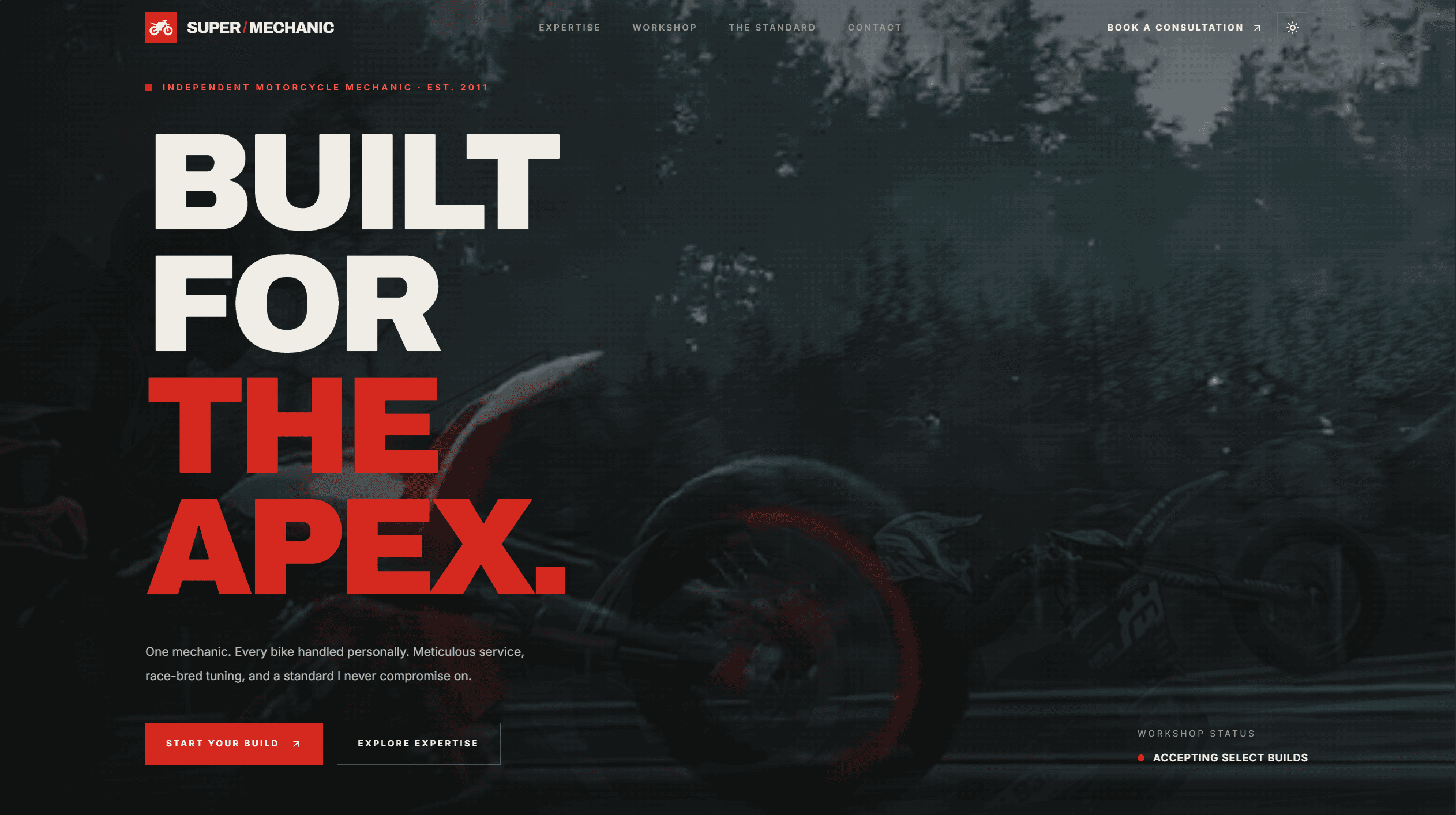 Super Mechanic homepage screenshot